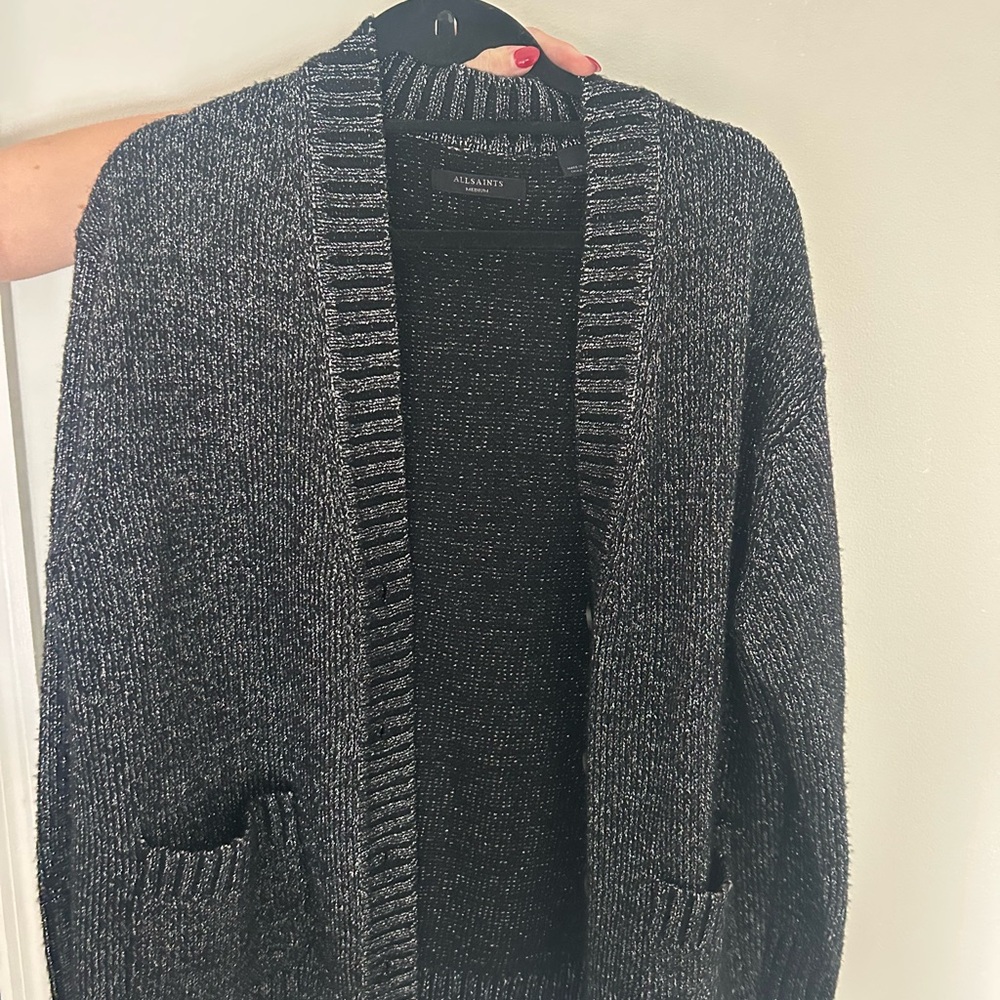 All Saints Women's Charcoal Cardigan